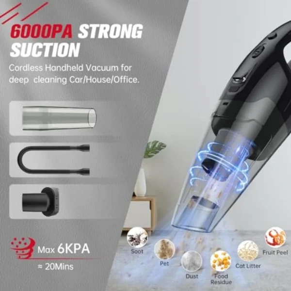 6000PA Portable Wireless Vacuum Cleaner