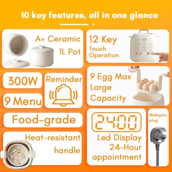 9 Menu Electric Stew Pot
